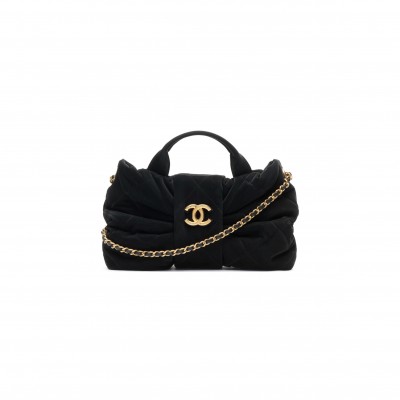 CHANEL MINI BOW BAG VELVET-EFFECT NYLON AS5849 02 (26*18*5cm)